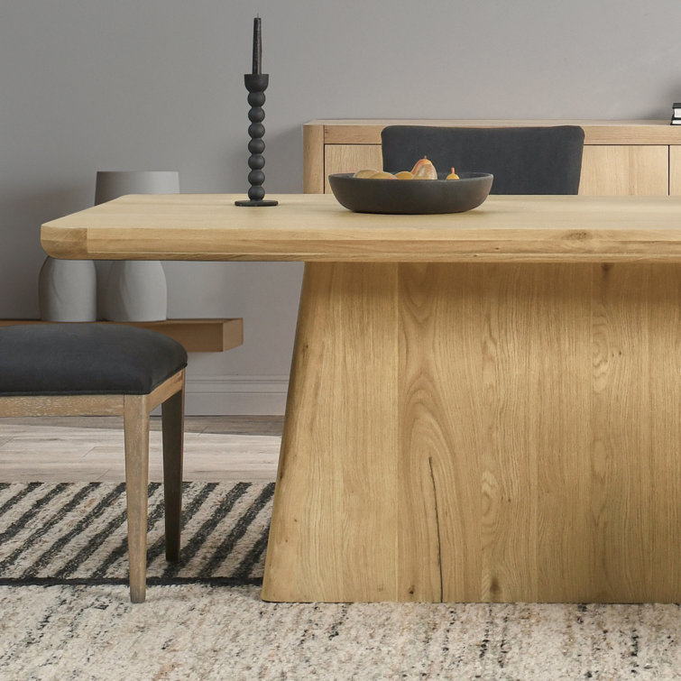 Natural Oak 95" Pedestal Dining Table