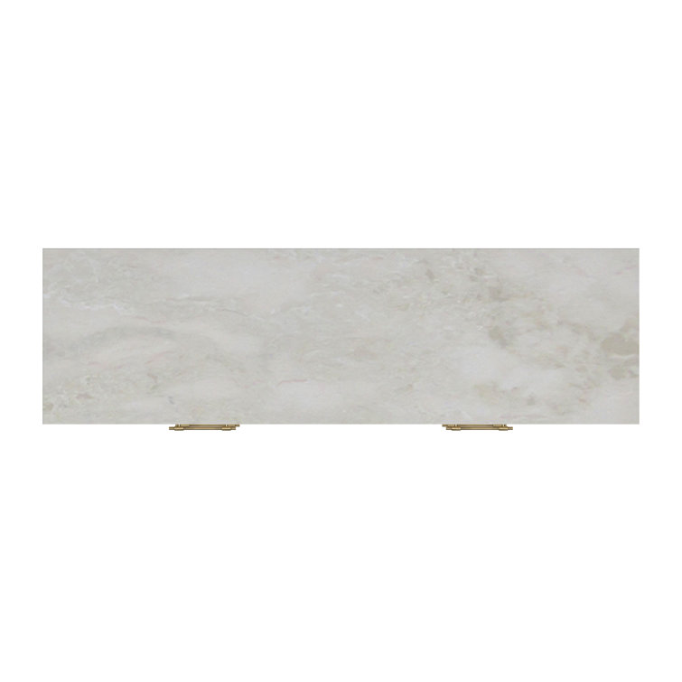 Mayfair Light Beige Wood and Marble Double Dresser