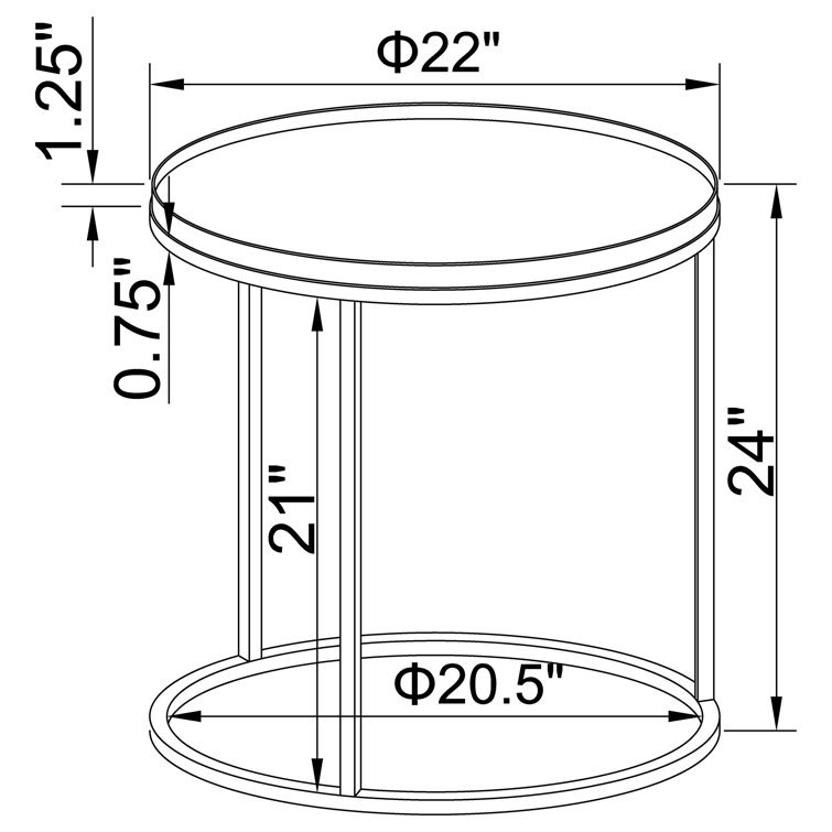 Transitional Gunmetal and Weathered Elm 22" Round End Table