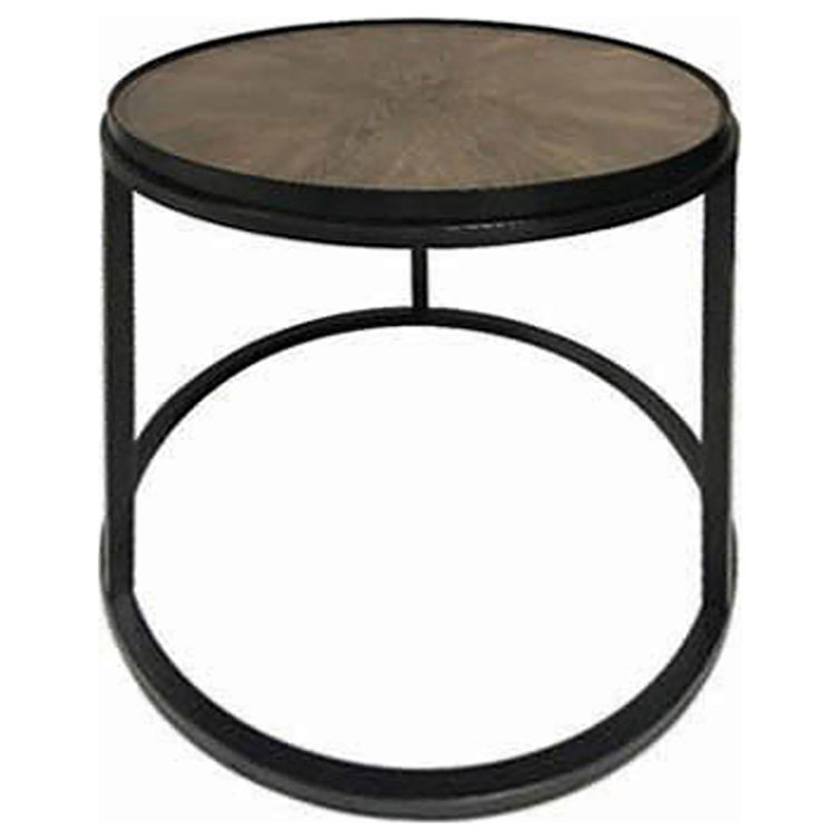 Transitional Gunmetal and Weathered Elm 22" Round End Table