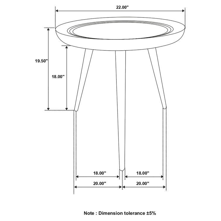Contemporary Boho Round End Table with Trio Legs, Natural Wood & Black Metal