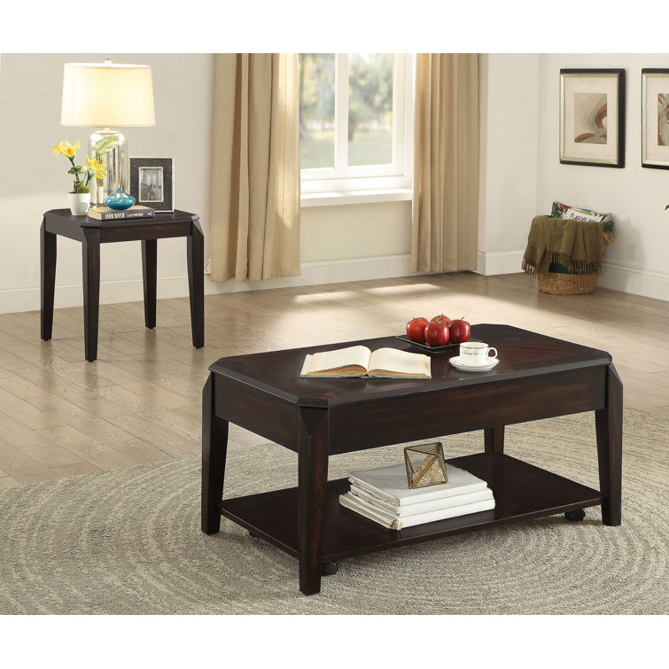 Transitional Walnut Brown Square End Table 21.25"