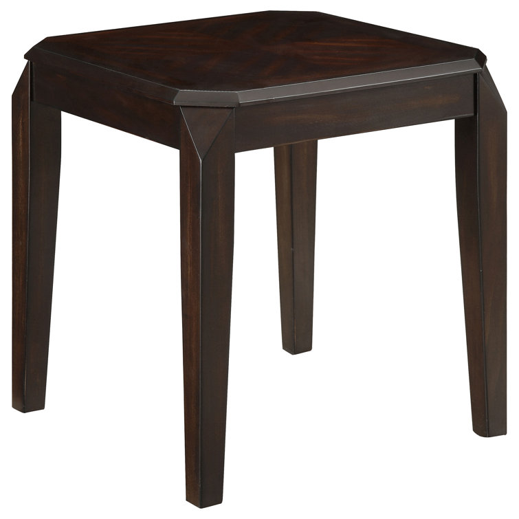 Transitional Walnut Brown Square End Table 21.25"