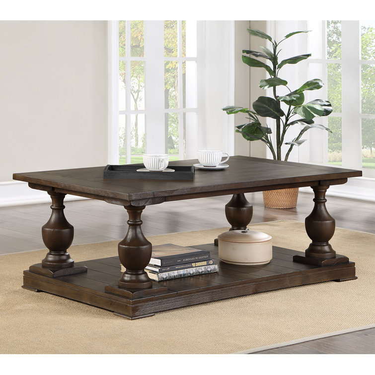 Walden 50" Brown Pine Rectangular Coffee Table