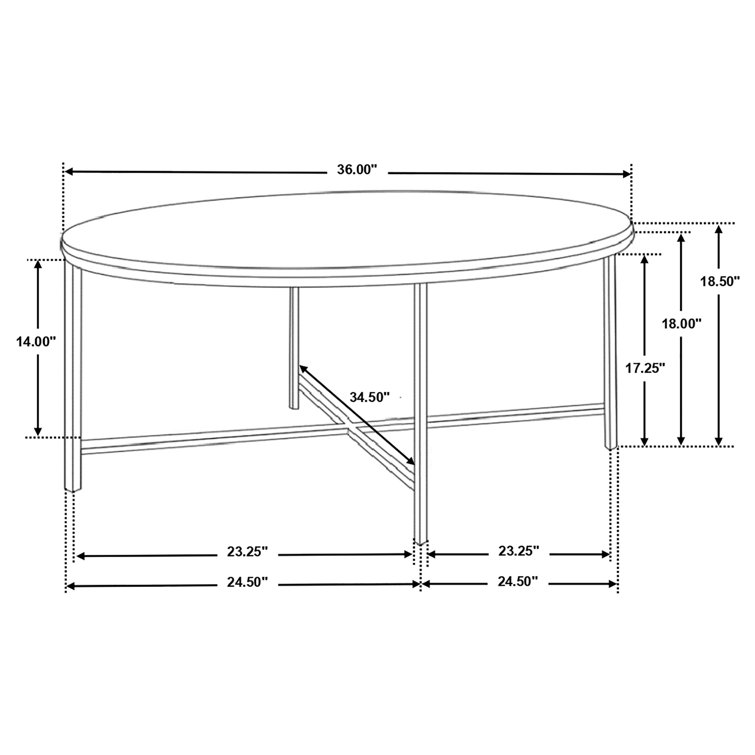 Ellison 36" Round White Marble and Gold Metal Coffee Table