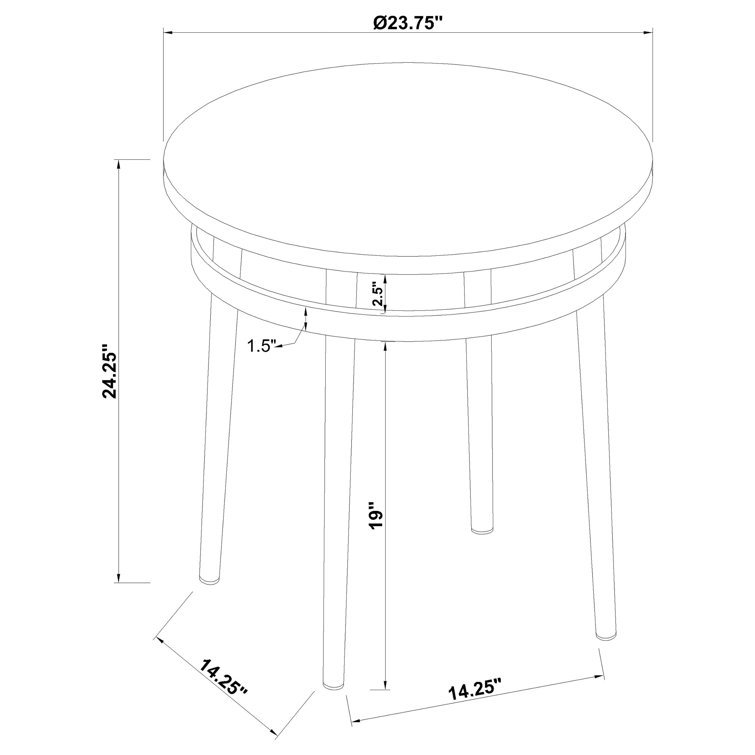 Avilla 24'' White Cultured Marble and Chrome Round End Table