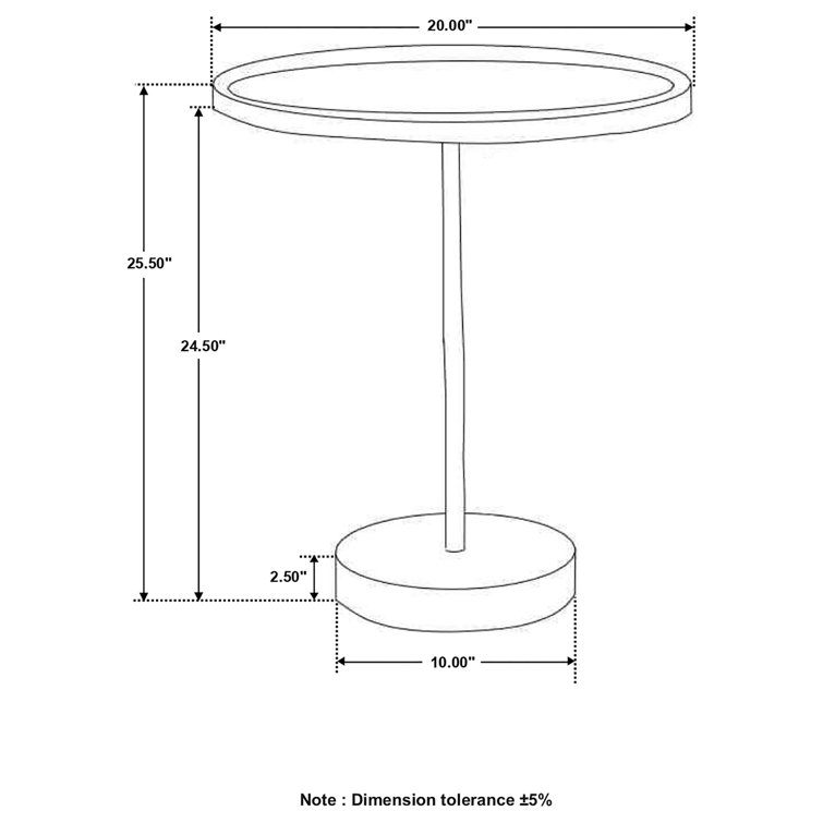 Ginevra 20" Transitional Round Wood & Stone Accent Table in Black/Brown