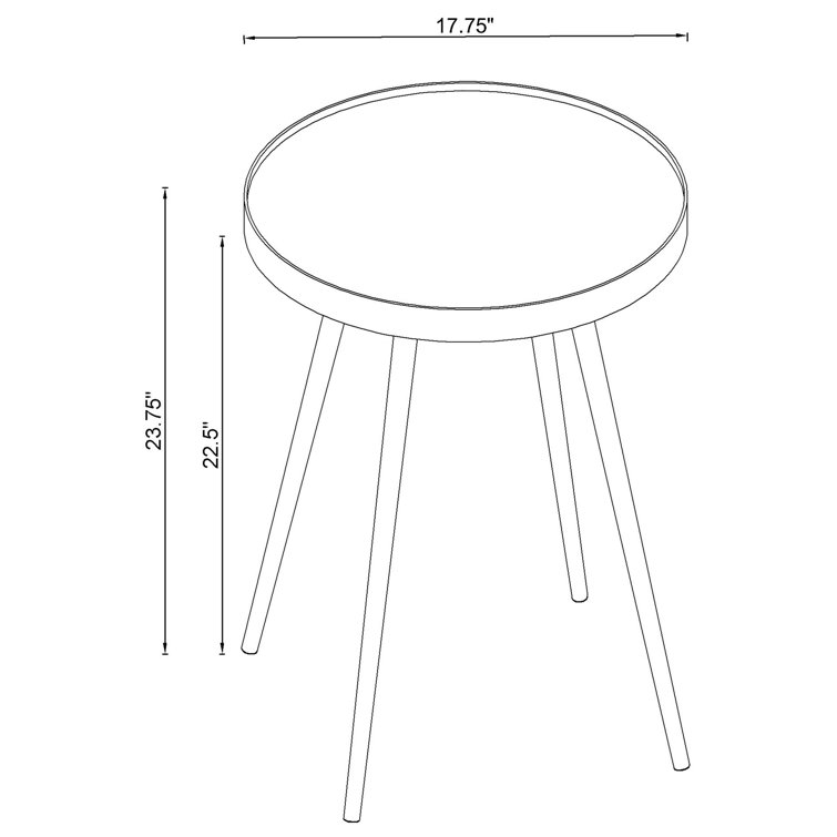 Kaelyn Gold Round Metal Mirrored End Table