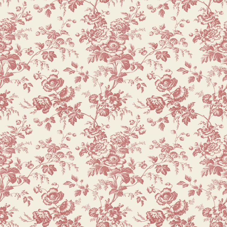 Navy Floral Toile Pre-pasted Washable Wallpaper Roll