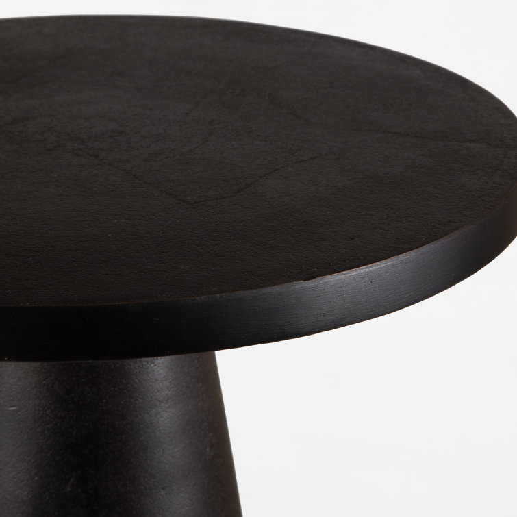 Dark Bronze Round Aluminum Pedestal Accent Table