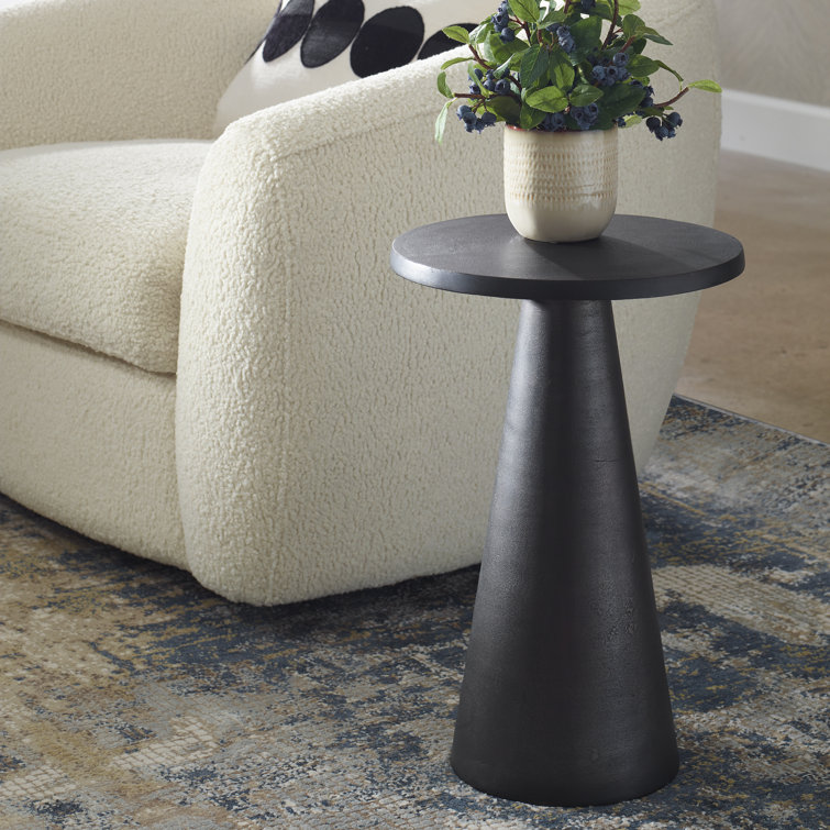 Dark Bronze Round Aluminum Pedestal Accent Table