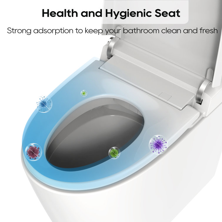 High Efficiency White Elongated Floor Mounted Toilet with Heated Seat