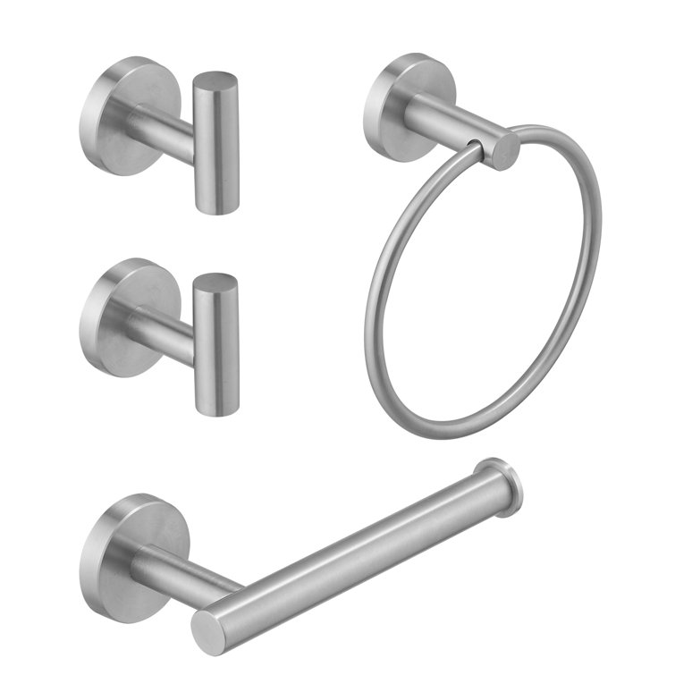 Brushed Nickel 4-Piece Bathroom Hardware Set