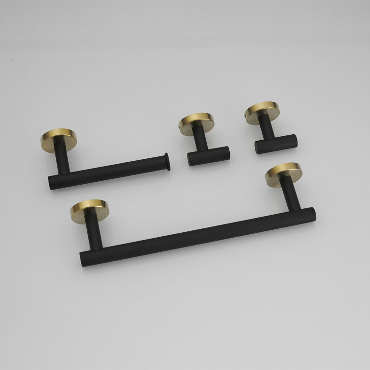 Black and Gold Stainless Steel 24'' Bathroom Hardware Set