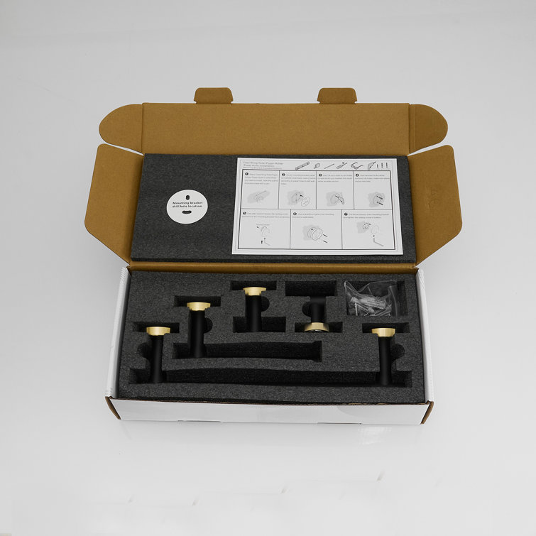 Black and Gold Stainless Steel 24'' Bathroom Hardware Set