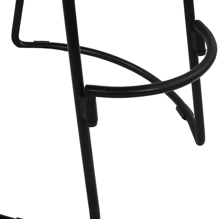 Ela Industrial Saddle-Style Backless Metal Counter Stool, Black, Set of 2