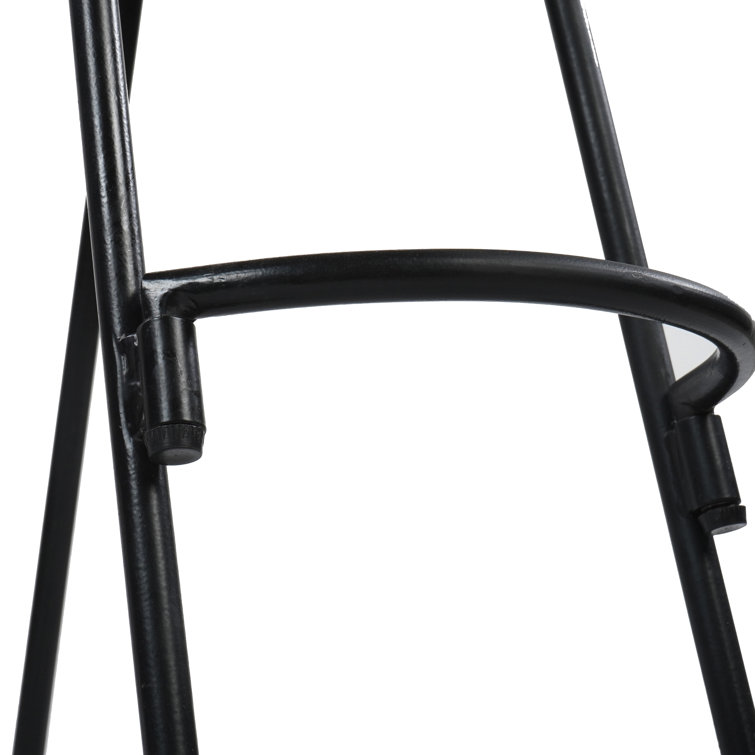 Ela Industrial Saddle-Style Backless Metal Counter Stool, Black, Set of 2