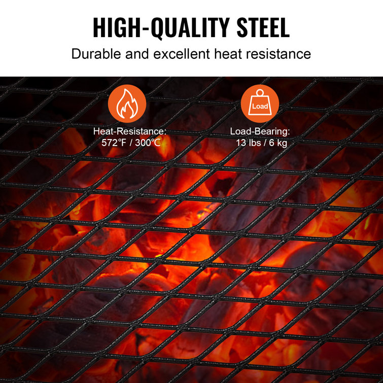 18'' Black Portable Folding Campfire Grill
