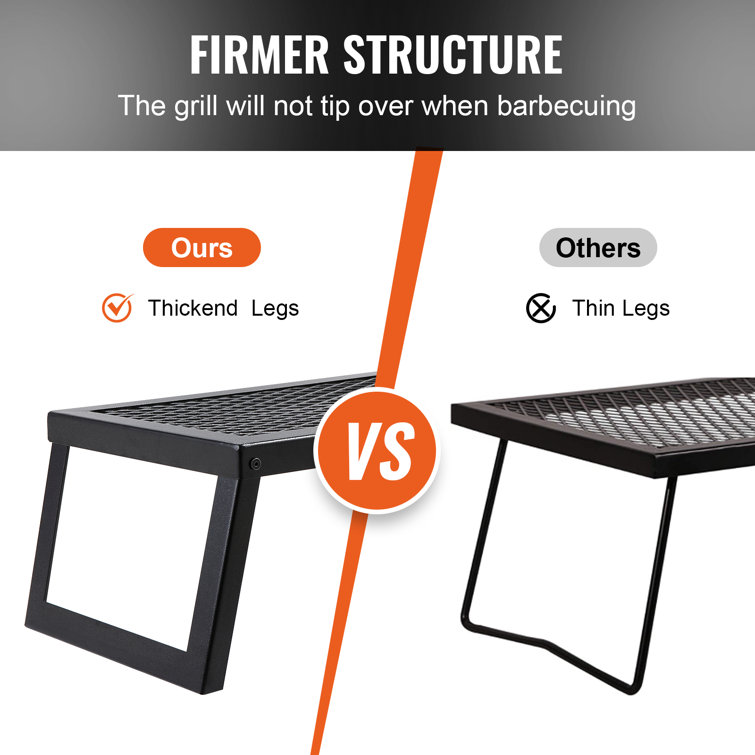 18'' Black Portable Folding Campfire Grill