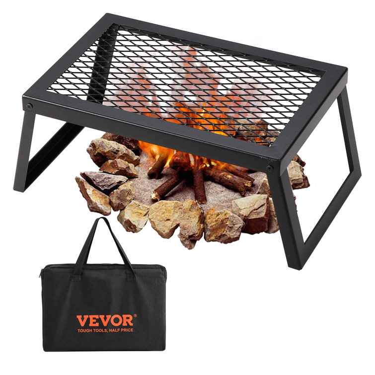 18'' Black Portable Folding Campfire Grill