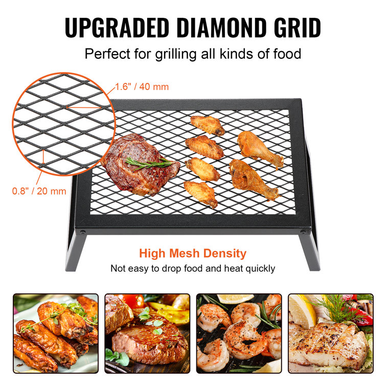 18'' Black Portable Folding Campfire Grill