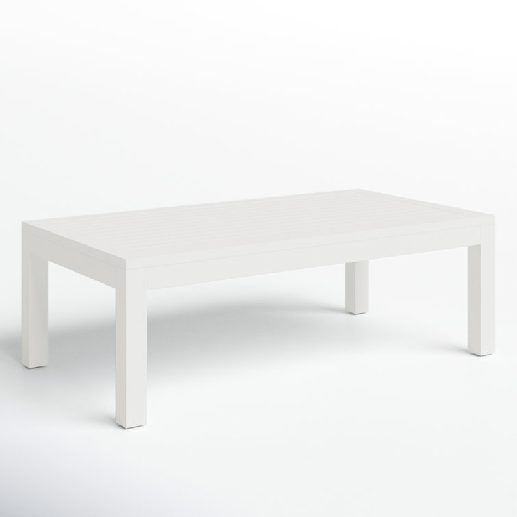 White Aluminum Rectangular Outdoor Coffee Table