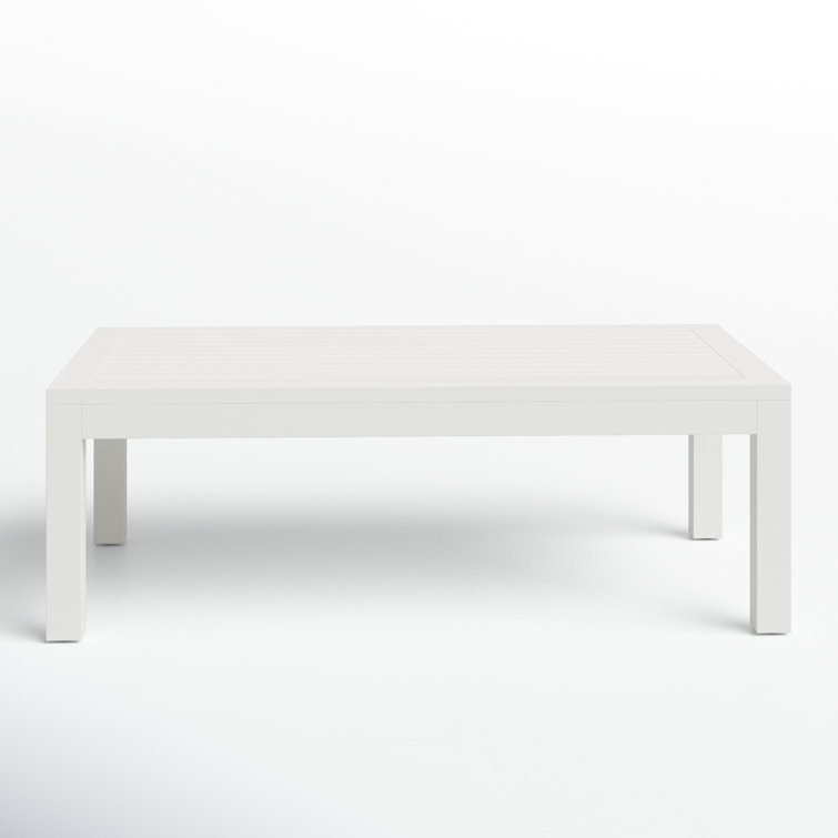 White Aluminum Rectangular Outdoor Coffee Table