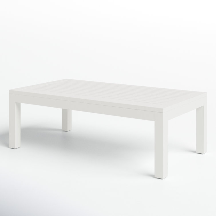 White Aluminum Rectangular Outdoor Coffee Table