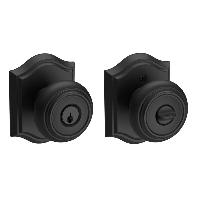 Satin Black Solid Core Reversible Door Knob Set