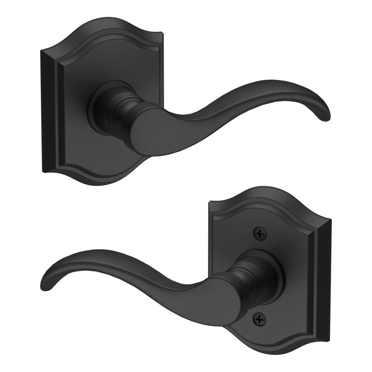 Satin Black Wave Lever with Arch Rosette