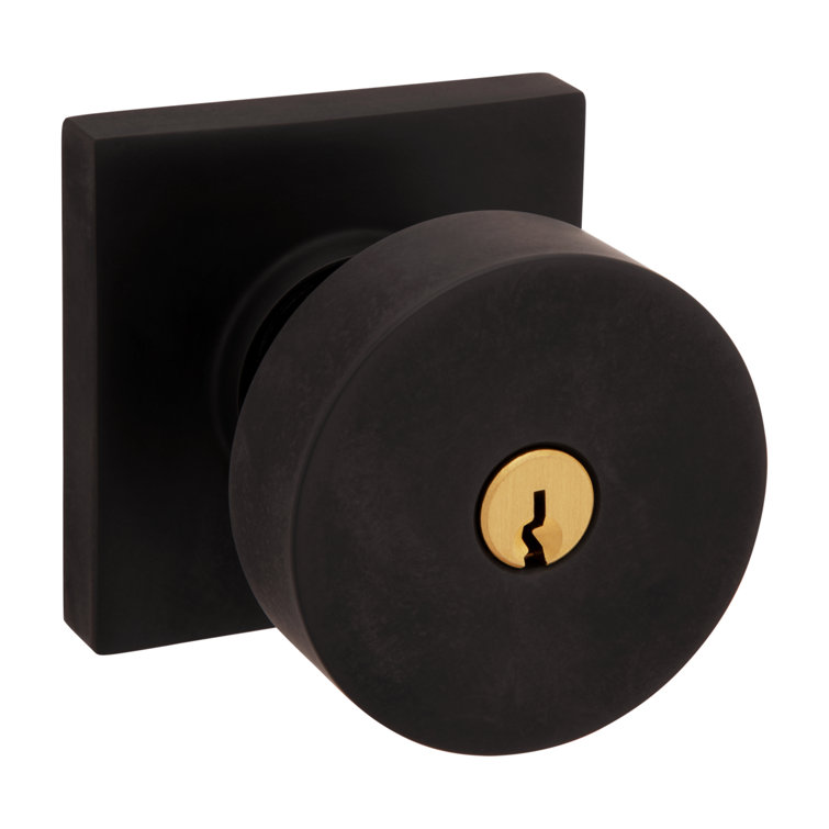 Oil Rubbed Bronze Contemporary Keyed Entry Knob with Square Rose