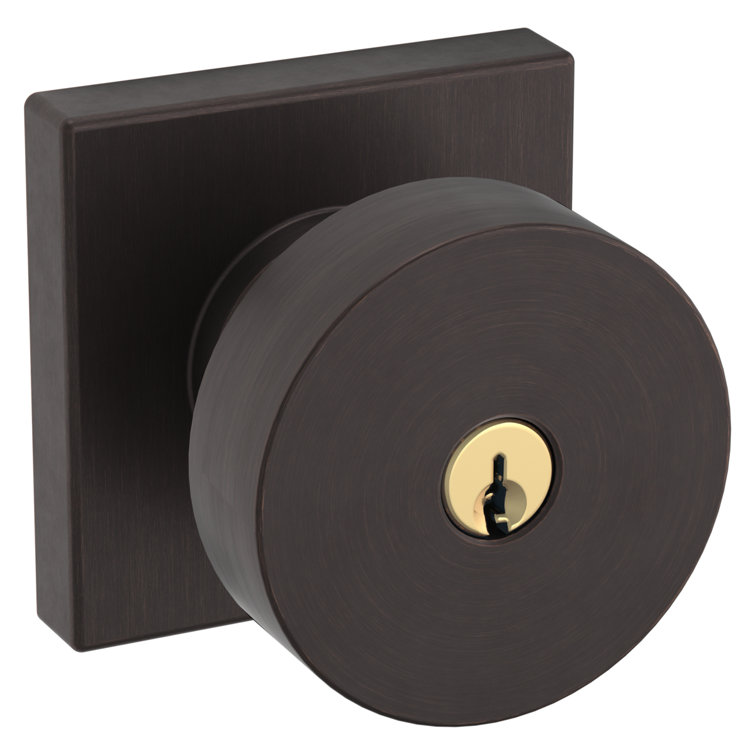 Venetian Bronze Contemporary Keyed Entry Knob with Square Rose