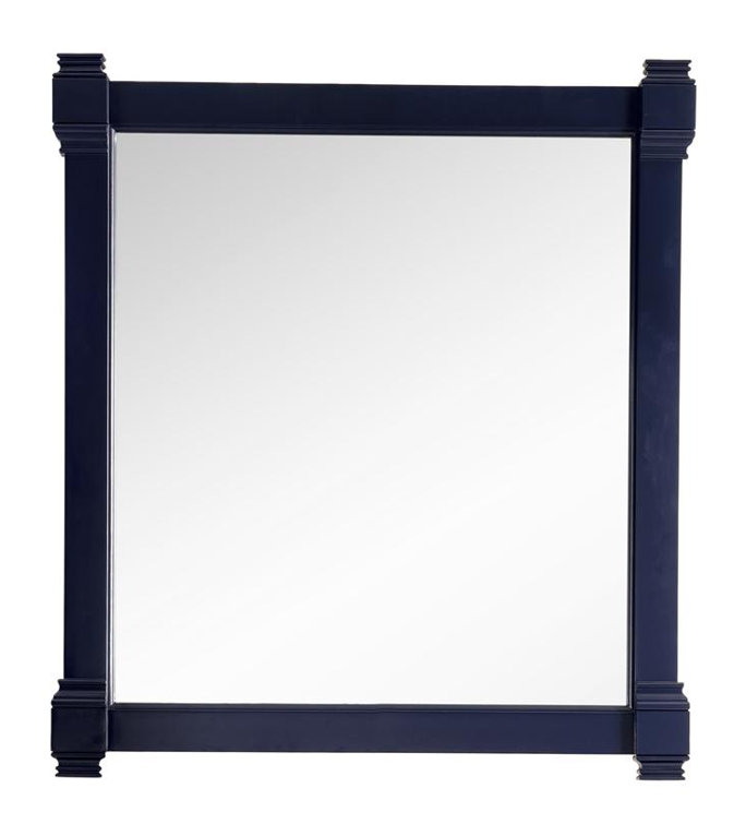Victory Blue Traditional Rectangular Wood Wall Mirror 35"x39"