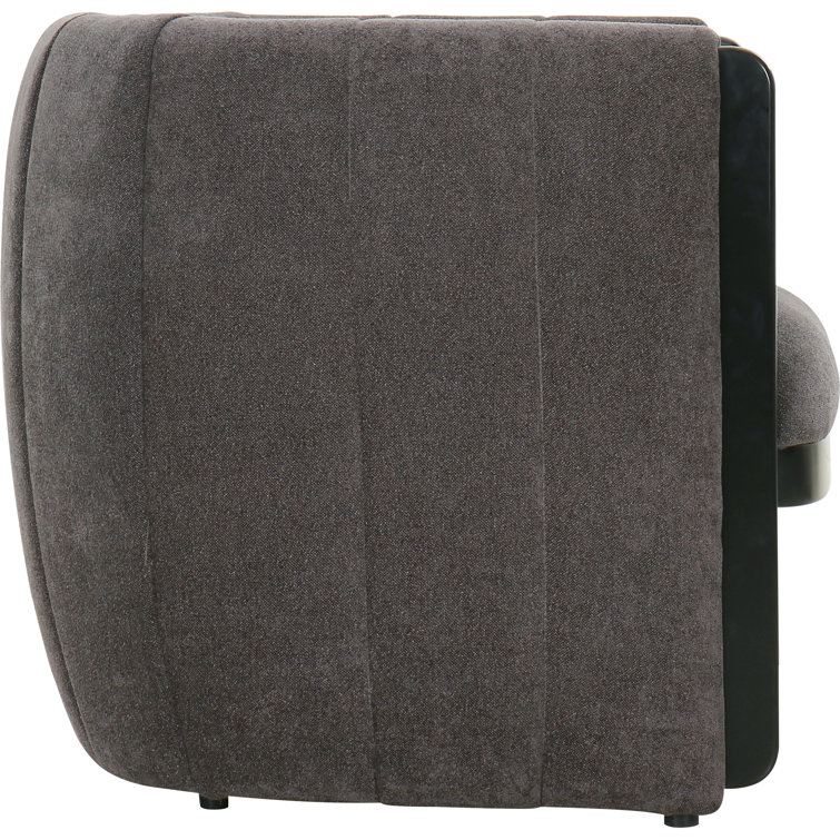 Dark Gray Polyester Upholstered Armchair with Wood Frame