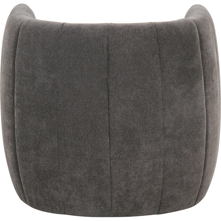 Dark Gray Polyester Upholstered Armchair with Wood Frame