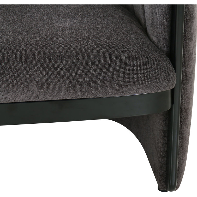 Dark Gray Polyester Upholstered Armchair with Wood Frame