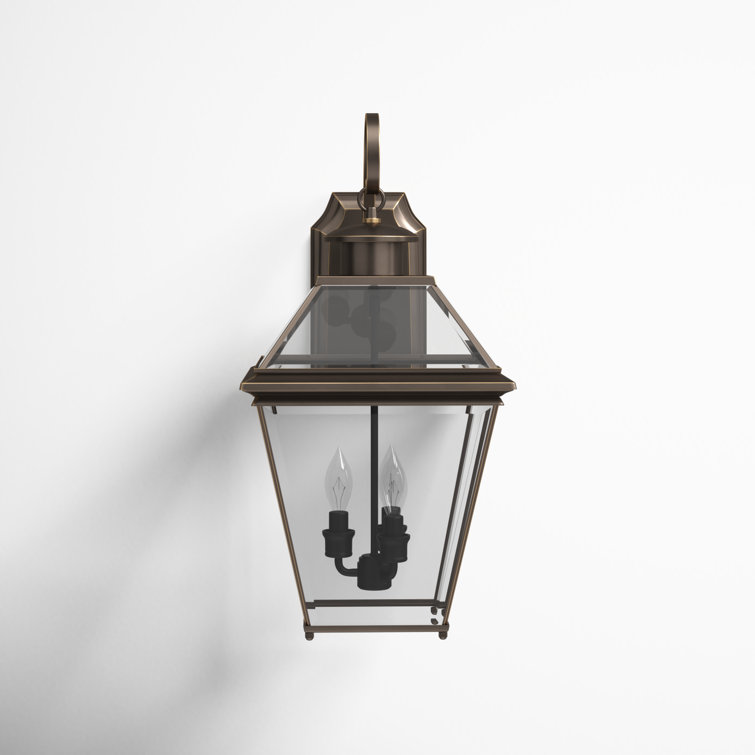 Elegant Antique Bronze Outdoor Wall Lantern with Beveled Glass