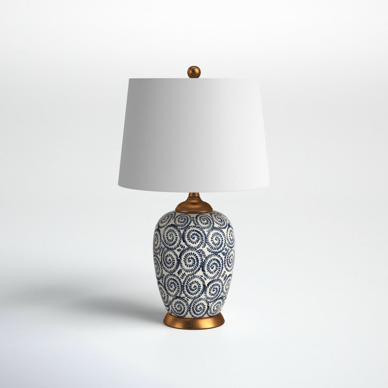 Lawton 24'' Gray and Brown Modern Ceramic Table Lamp