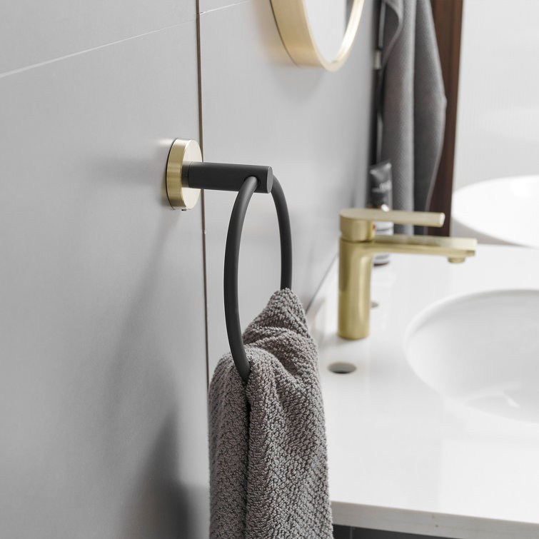 2-Piece Bath Hardware Set With Towel Ring Toilet Paper Holder Toilet Paper Roll Holder