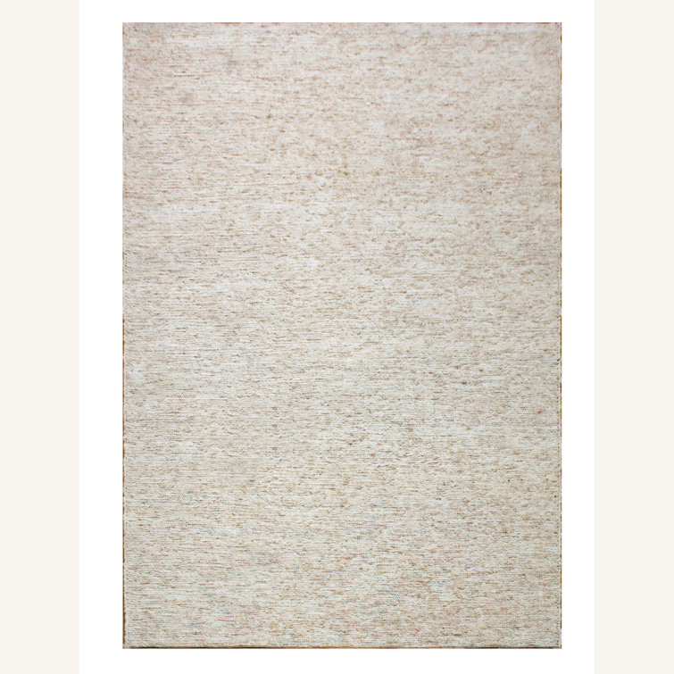 Ivory Hand-Knotted Viscose Area Rug, 9' x 12'