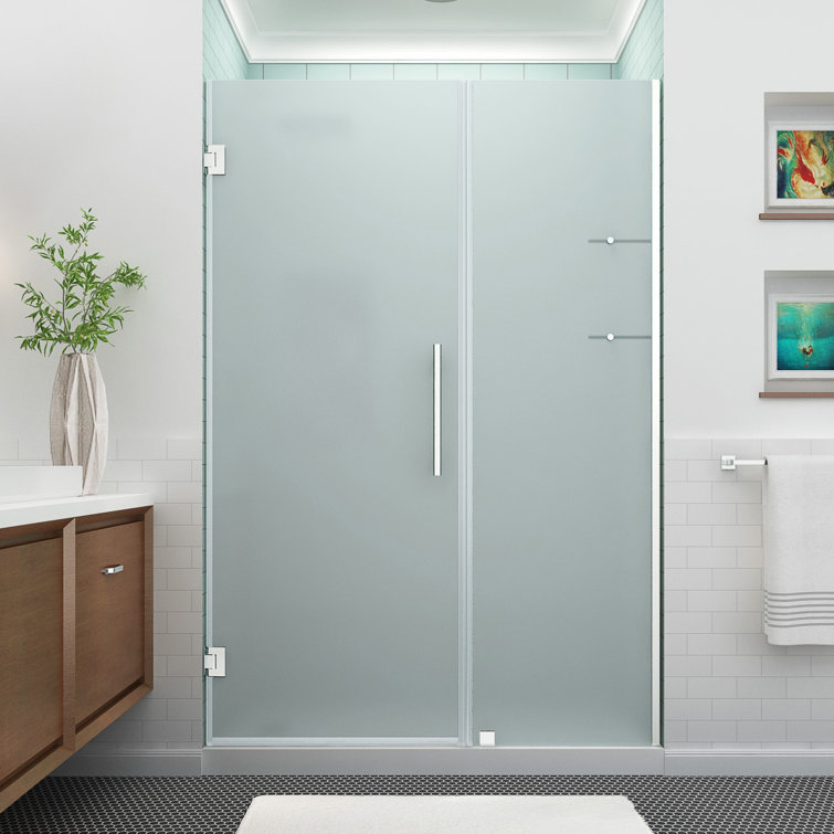 Belmore Frosted Tempered Glass Frameless Hinged Shower Door