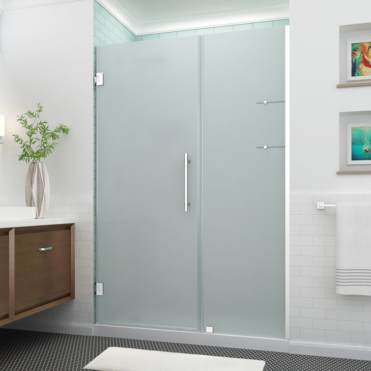 Belmore Frosted Tempered Glass Frameless Hinged Shower Door