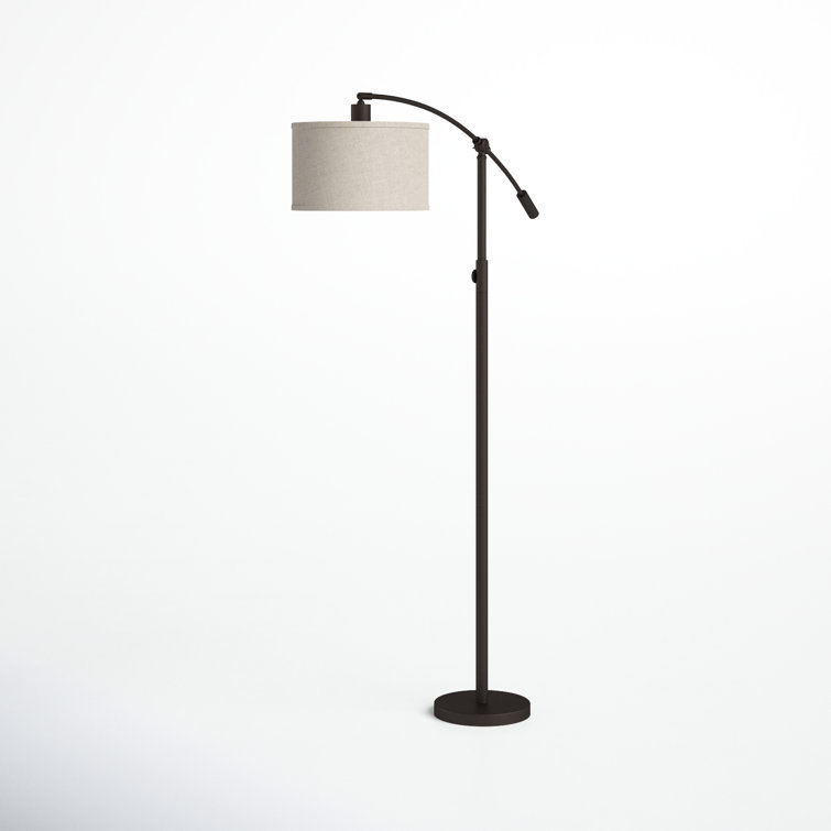 Dehaven 65'' Oil Rubbed Bronze Floor Lamp with Linen Shade