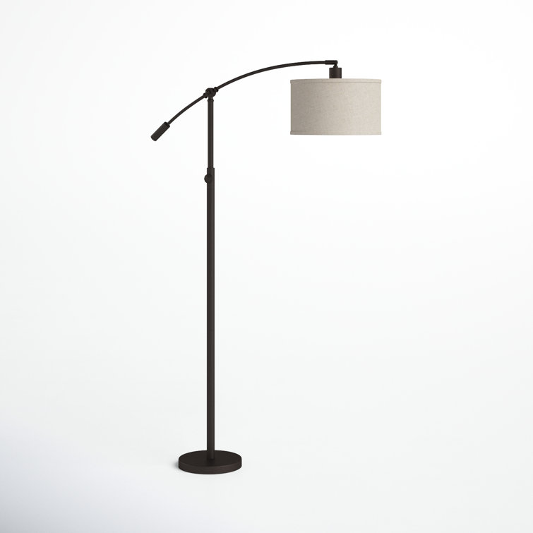 Dehaven 65'' Oil Rubbed Bronze Floor Lamp with Linen Shade