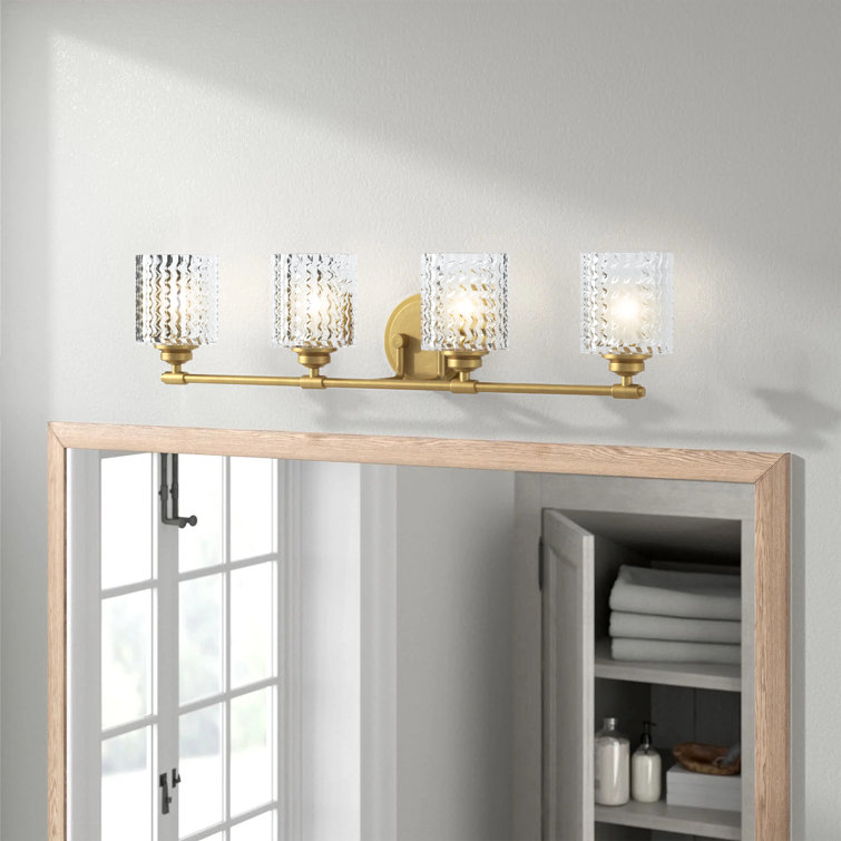 Heritage Brass 4-Light Dimmable Vanity Light with Clear Glass Shades
