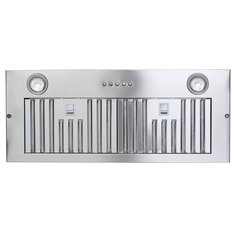 28-Inch Stainless Steel Convertible Insert Range Hood with LED Lights