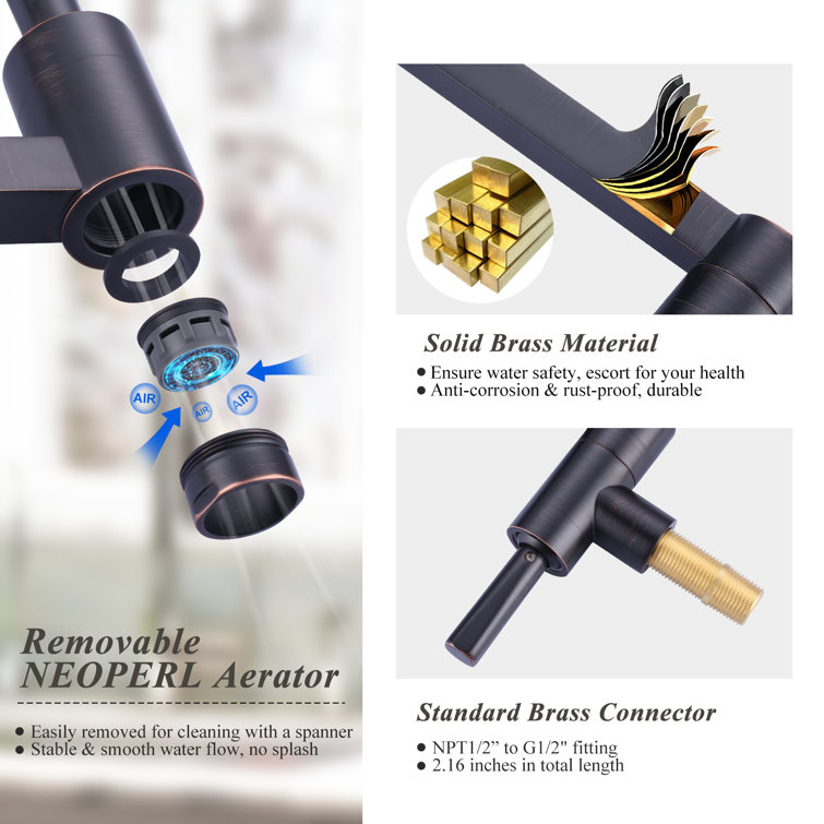 Oil-Rubbed Bronze Wall-Mount Pot Filler Faucet