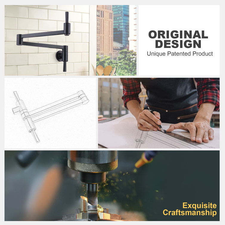 Oil-Rubbed Bronze Wall-Mount Pot Filler Faucet