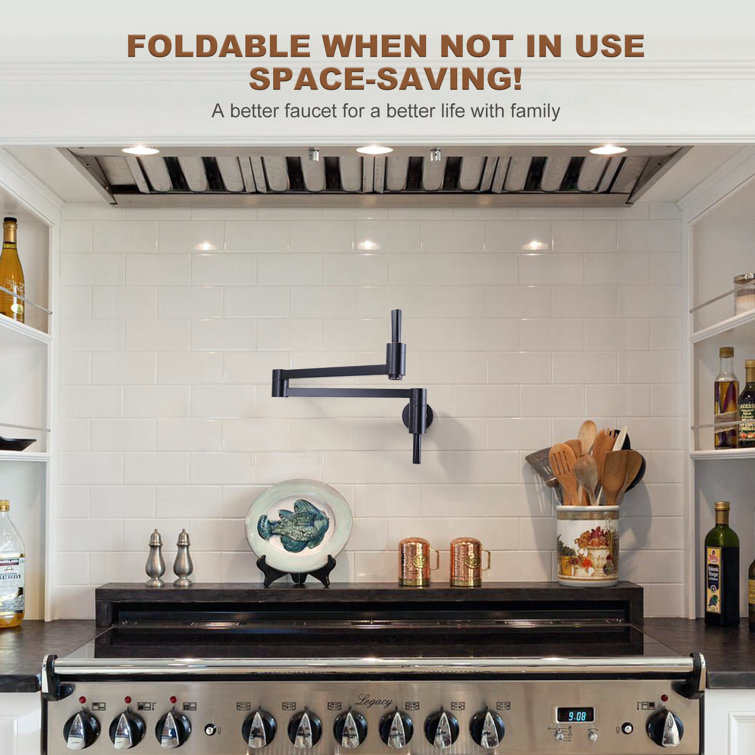Oil-Rubbed Bronze Wall-Mount Pot Filler Faucet