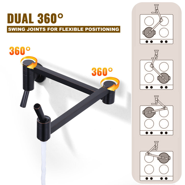 Oil-Rubbed Bronze Wall-Mount Pot Filler Faucet